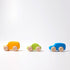 Grimm's Coloured Wooden Cars blue red yellow